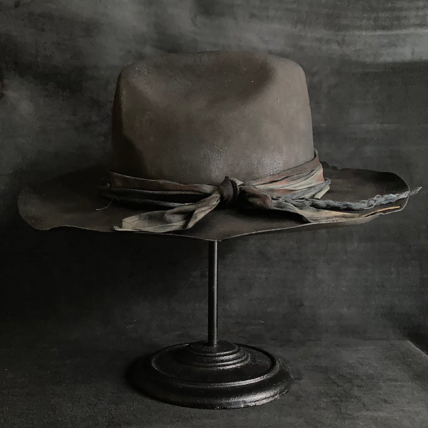 Charcoal burnt western hat