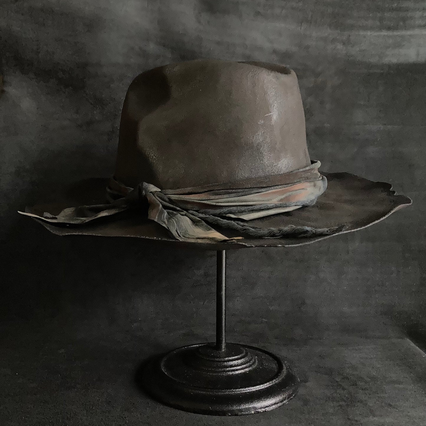 Charcoal burnt western hat