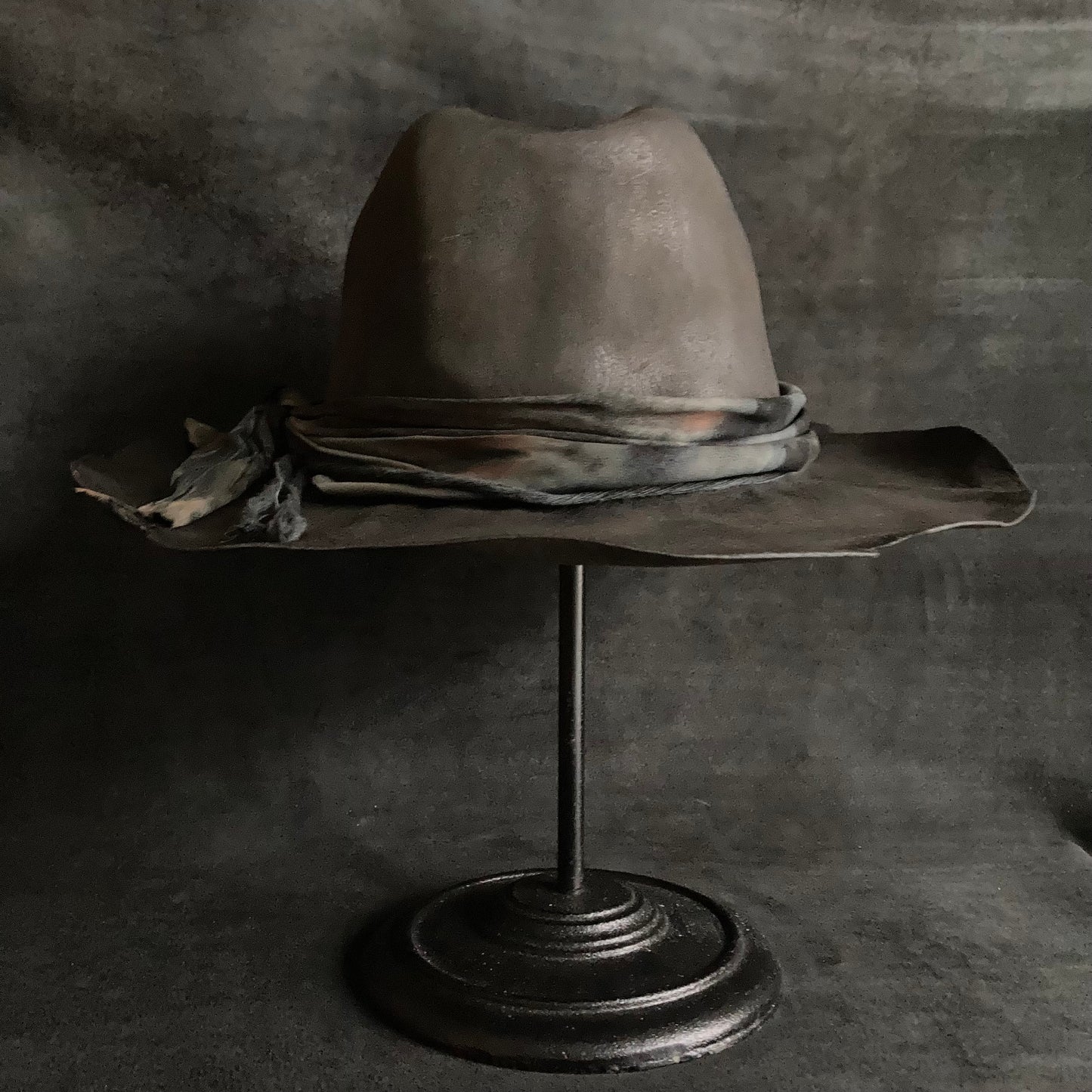 Charcoal burnt western hat