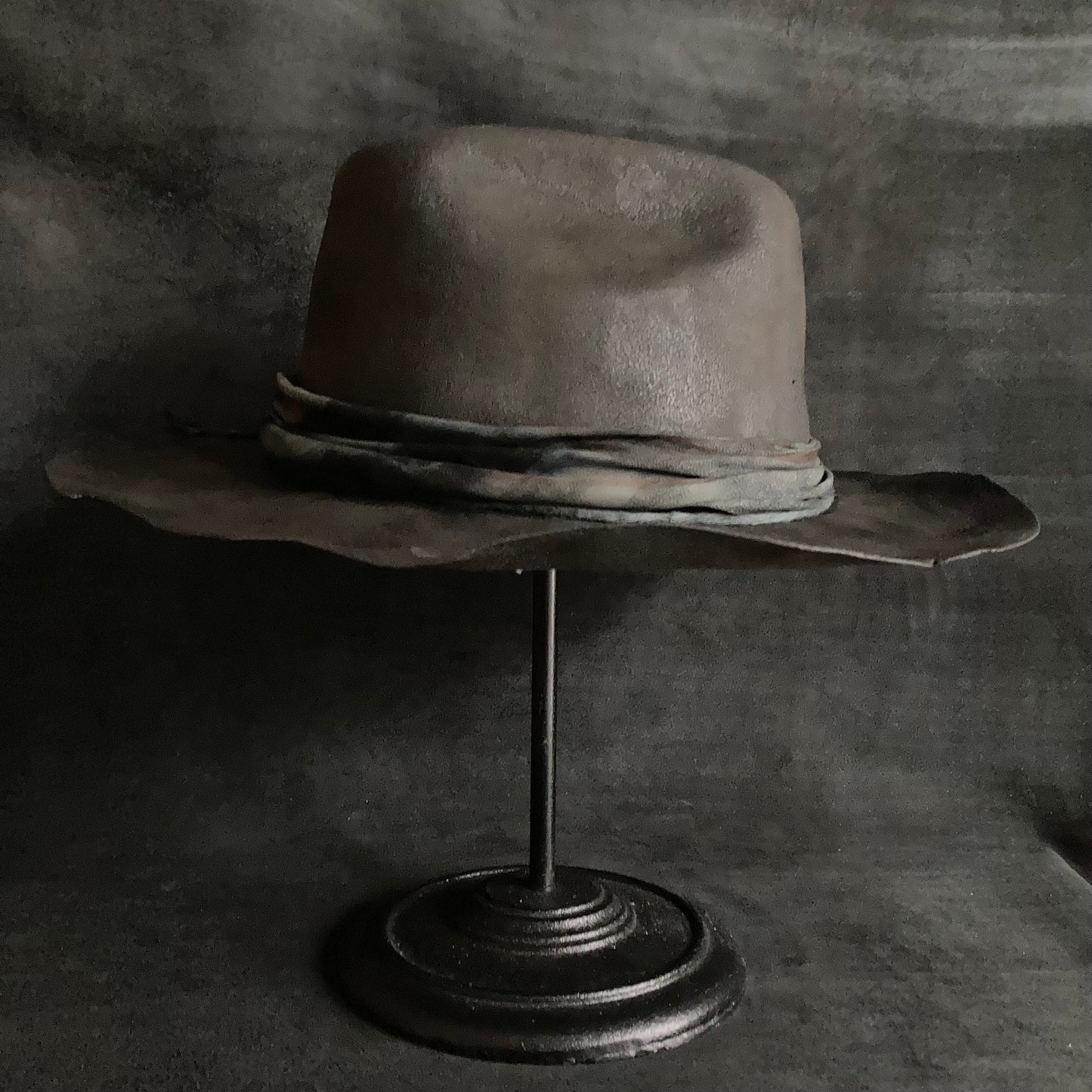 Charcoal burnt western hat