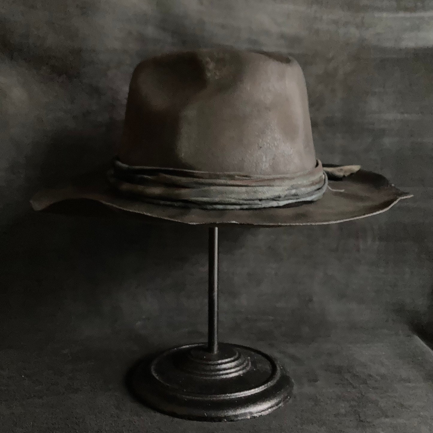 Charcoal burnt western hat