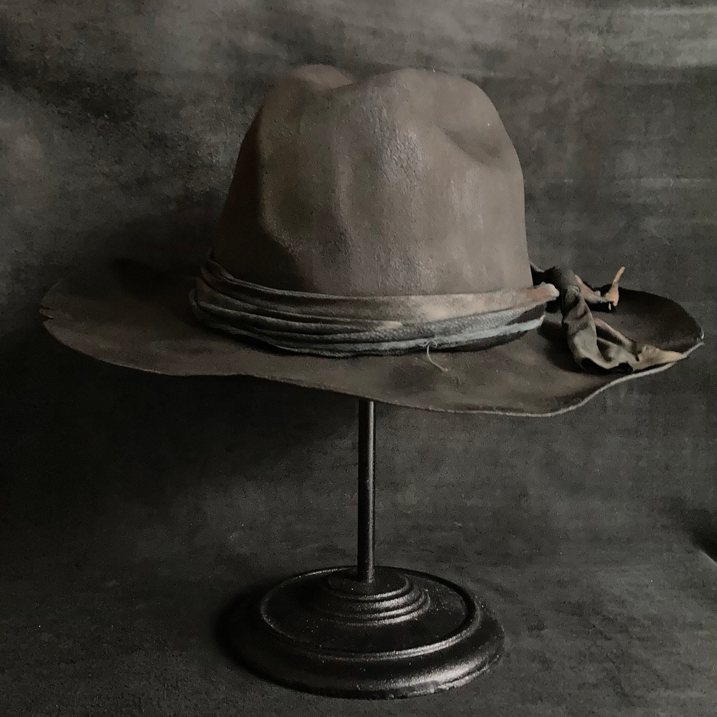 Charcoal burnt western hat