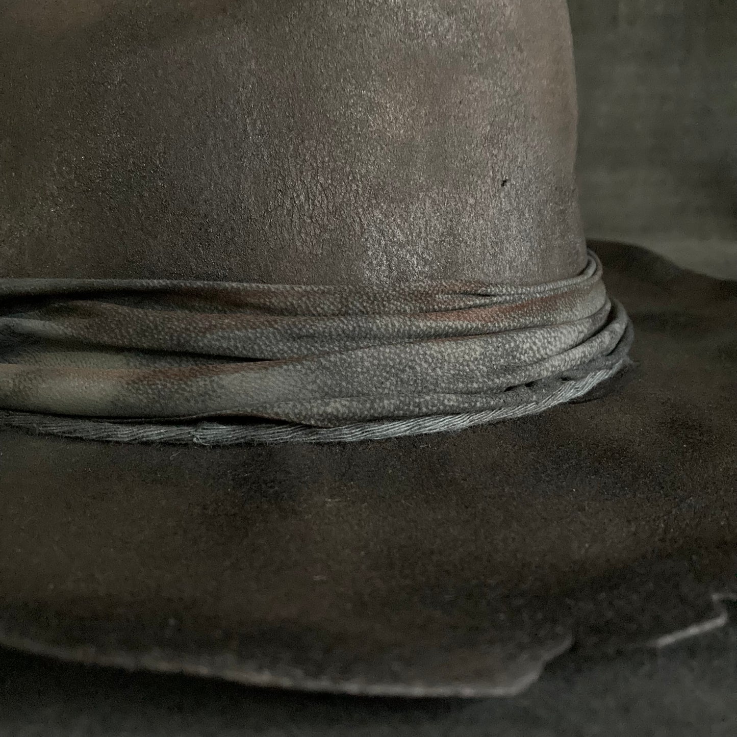 Charcoal burnt western hat