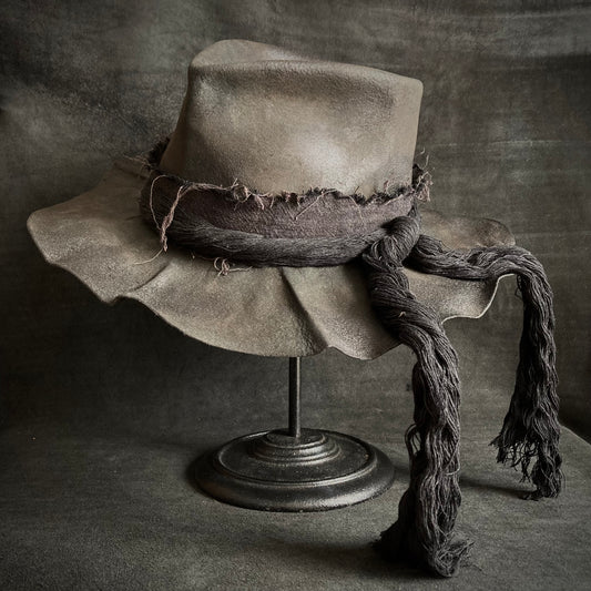 Charcoal string hang fedora hat