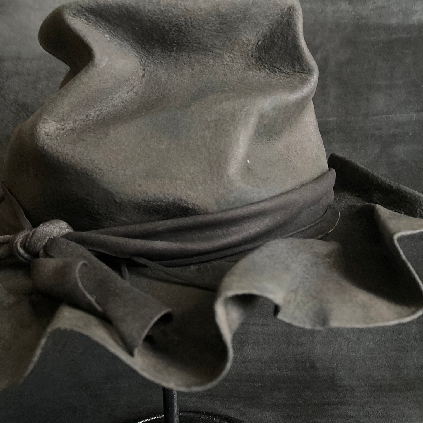 Charcoal diamond crumpled crush hat