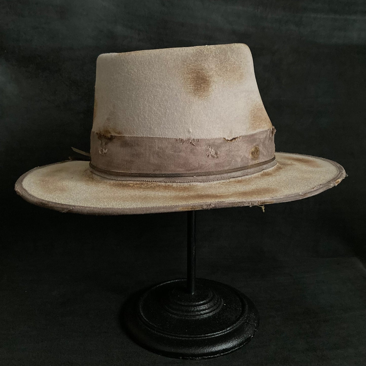 Sand burned fedora hat