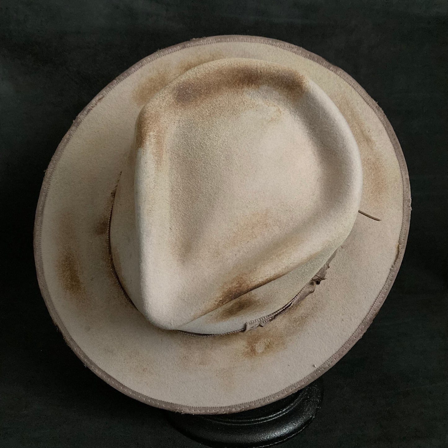 Sand burned fedora hat