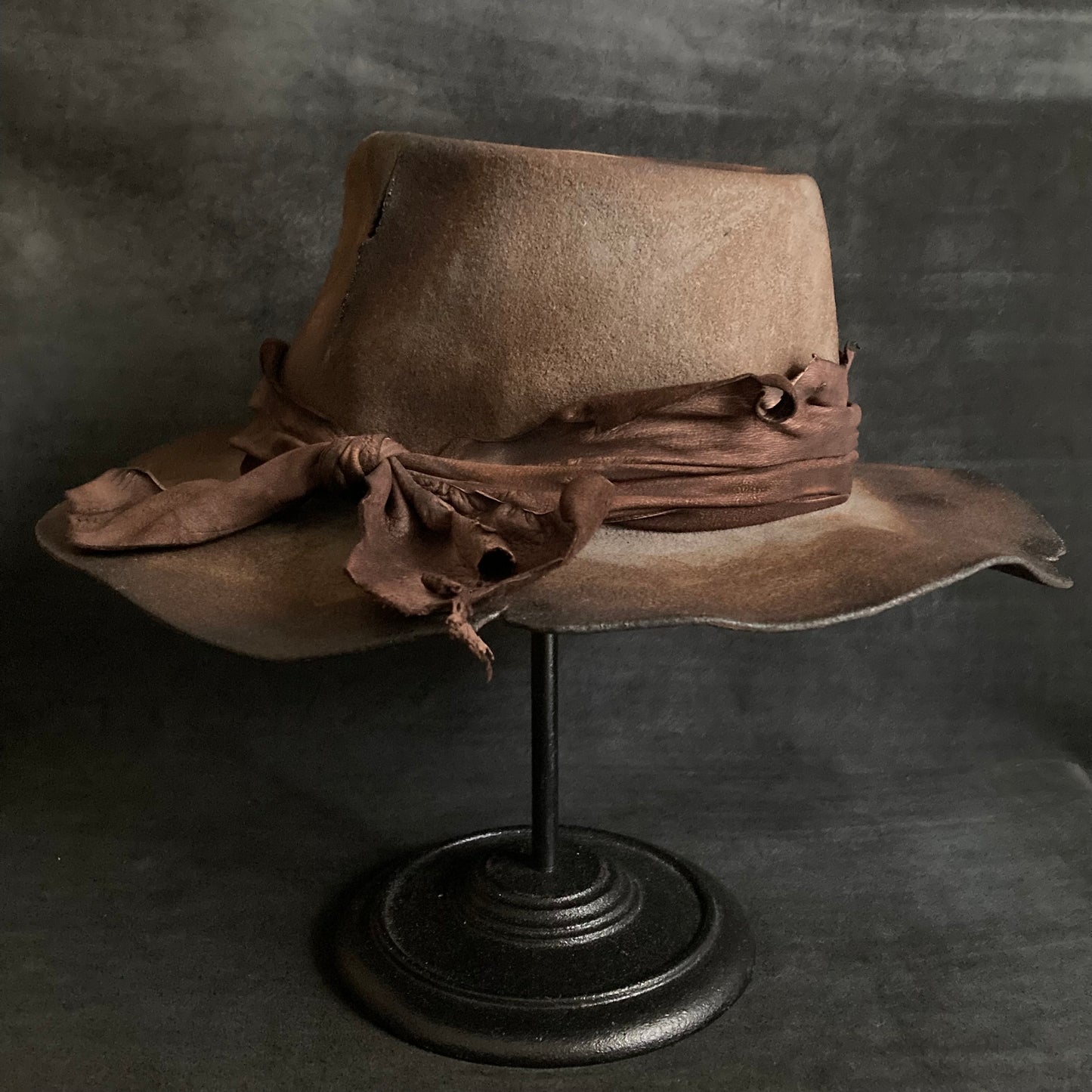 Torn scar fedora hat