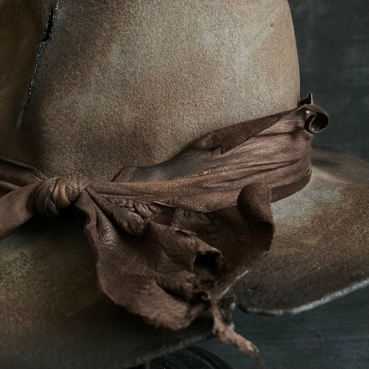 Torn scar fedora hat