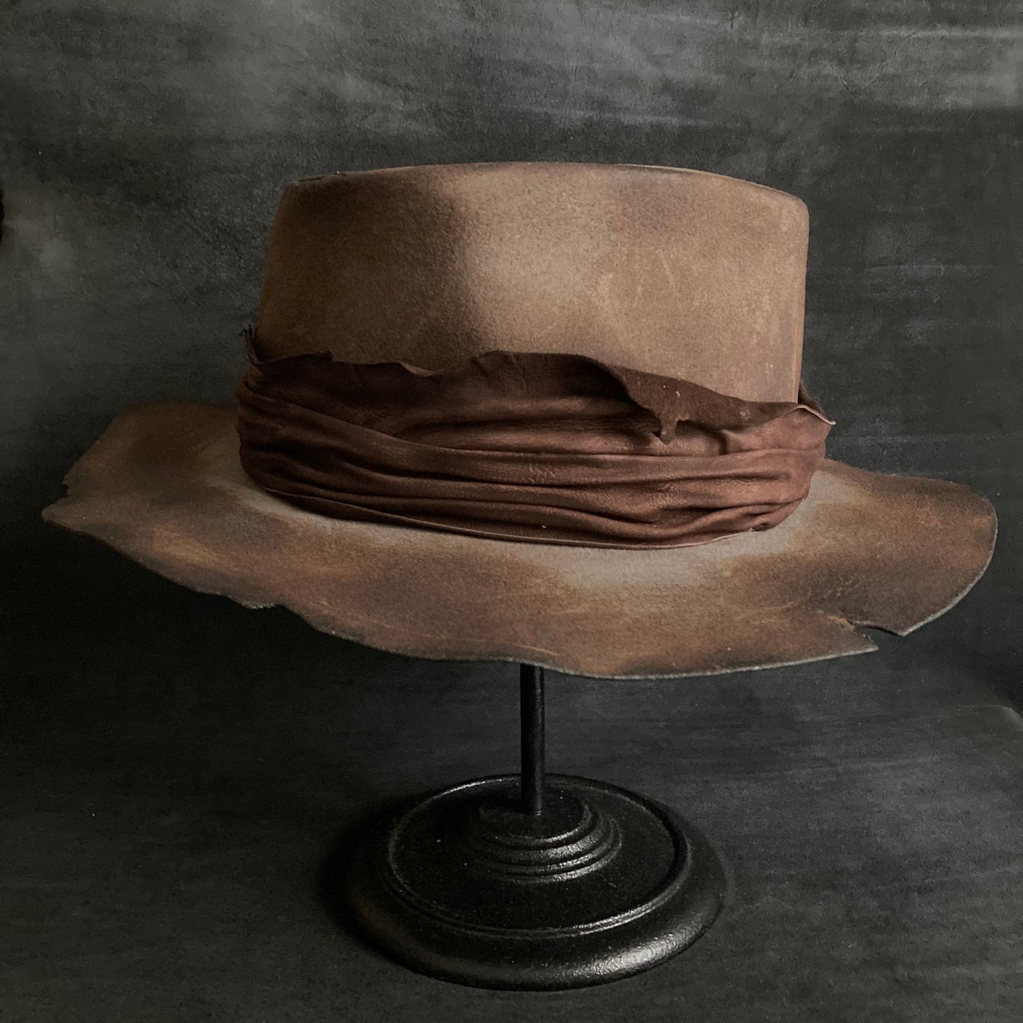 Torn scar fedora hat