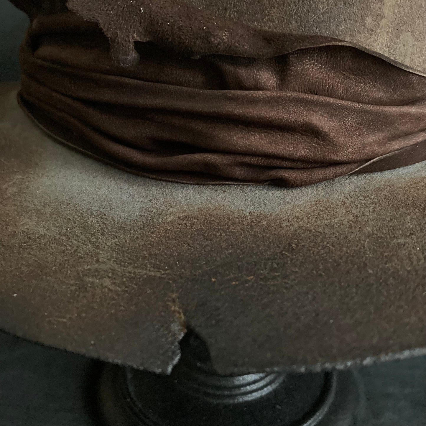 Torn scar fedora hat