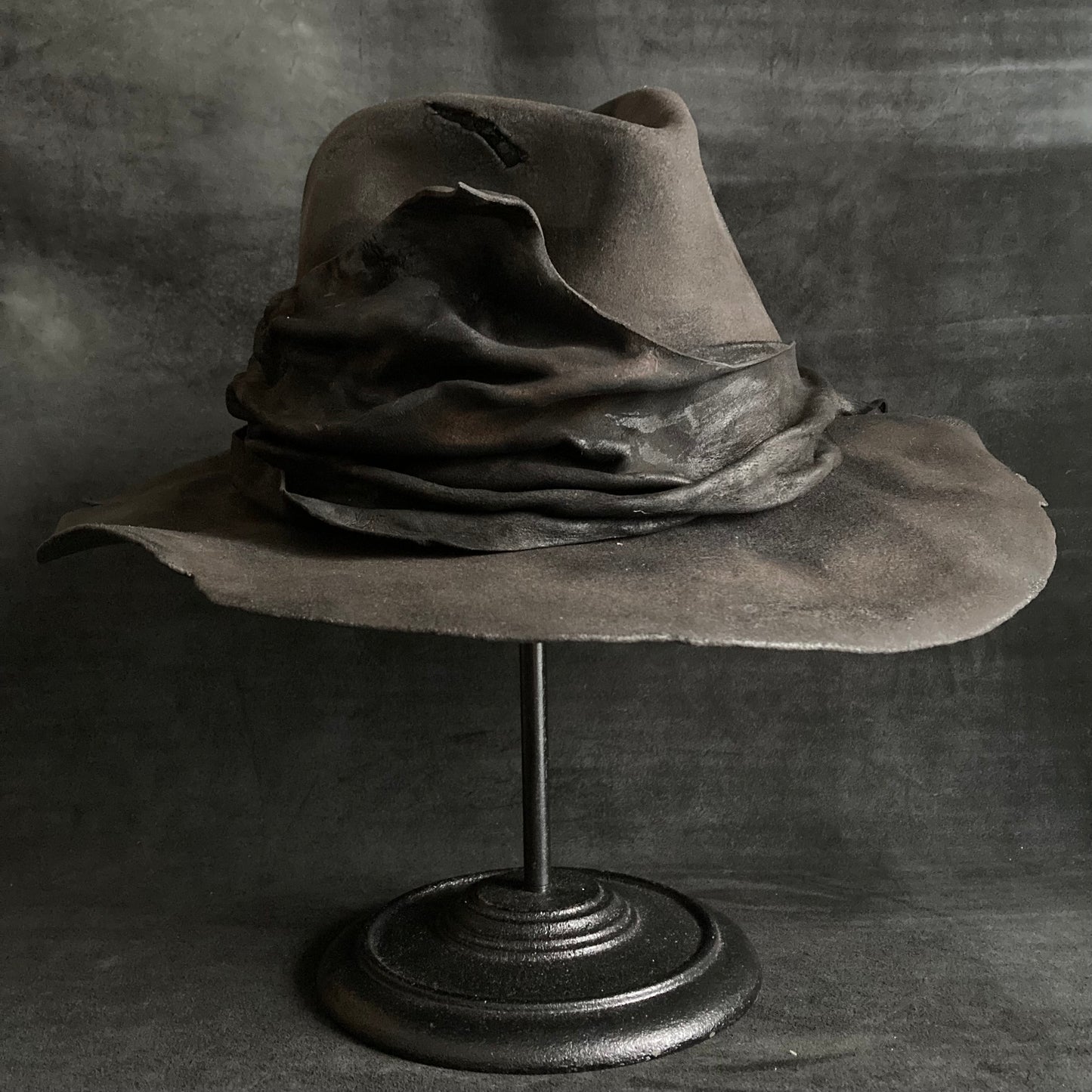 Living leather fedora hat