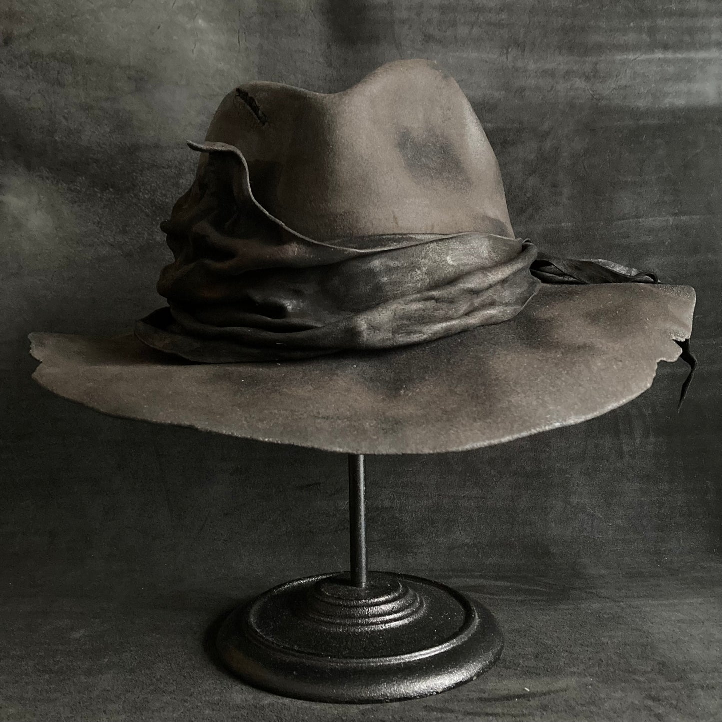 Living leather fedora hat