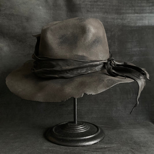 Living leather fedora hat