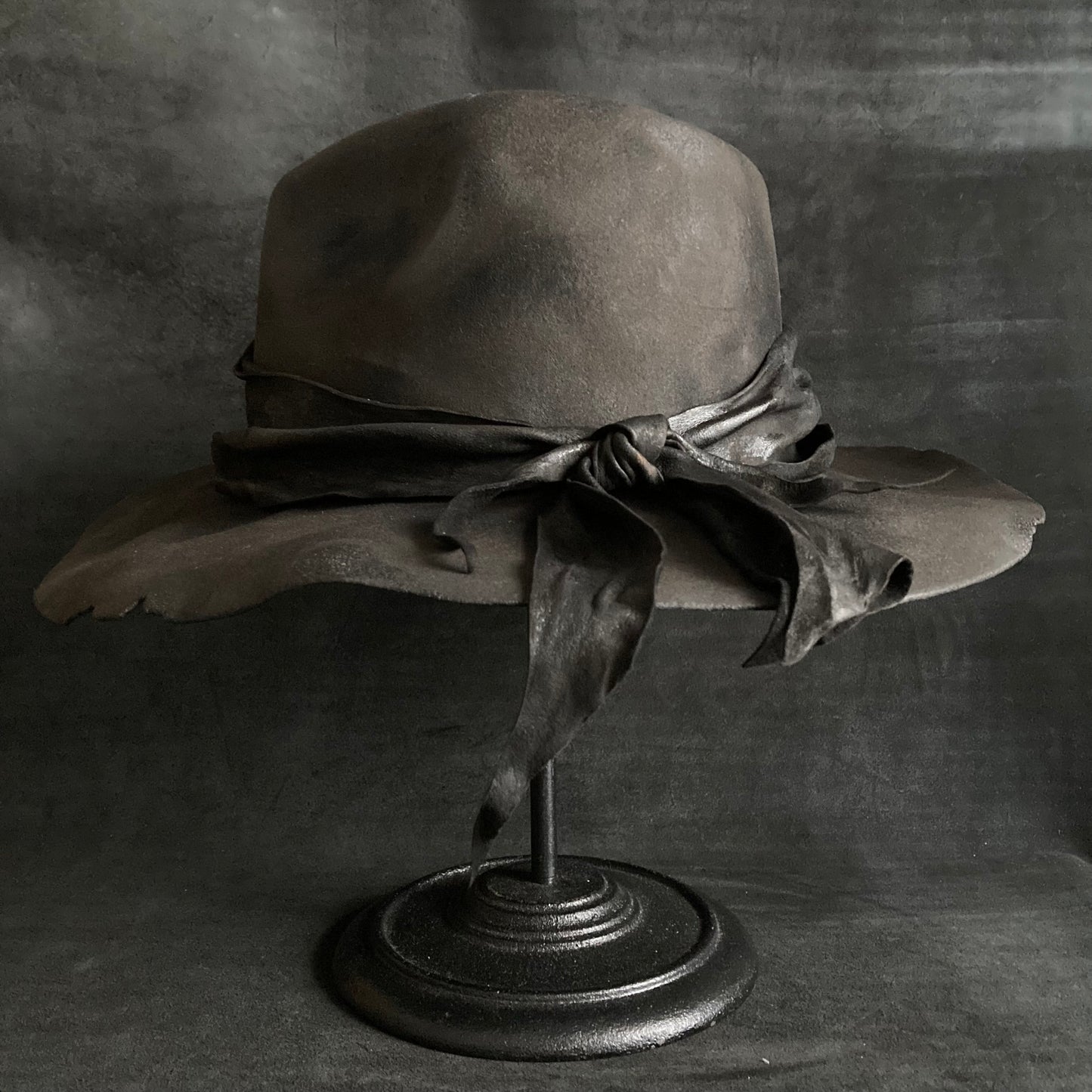 Living leather fedora hat