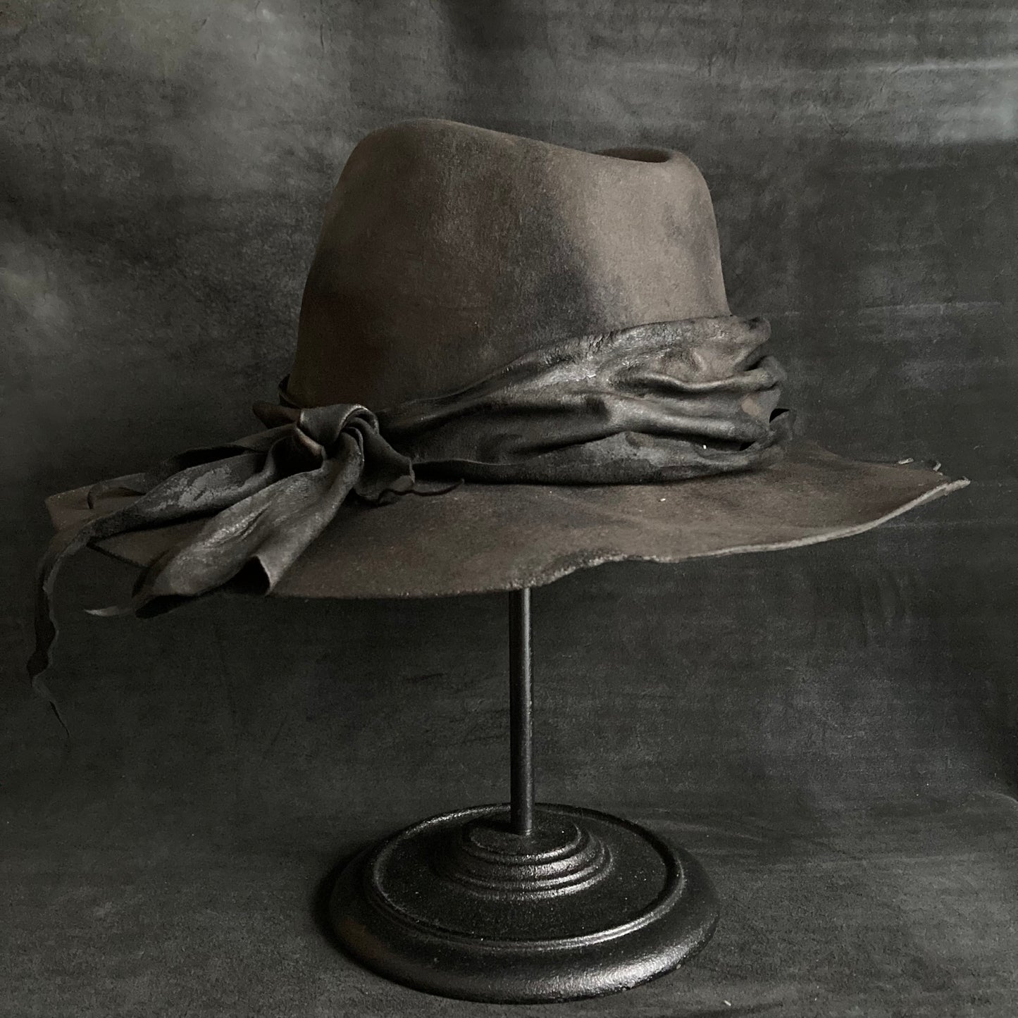 Living leather fedora hat