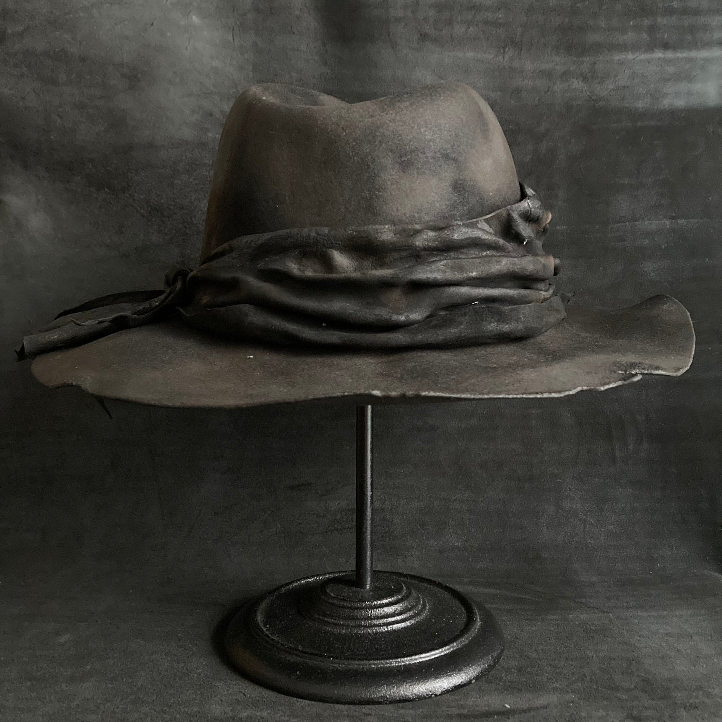 Living leather fedora hat