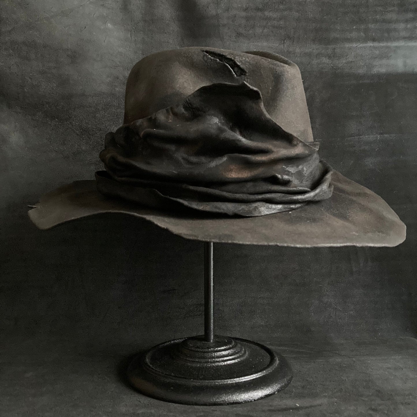 Living leather fedora hat