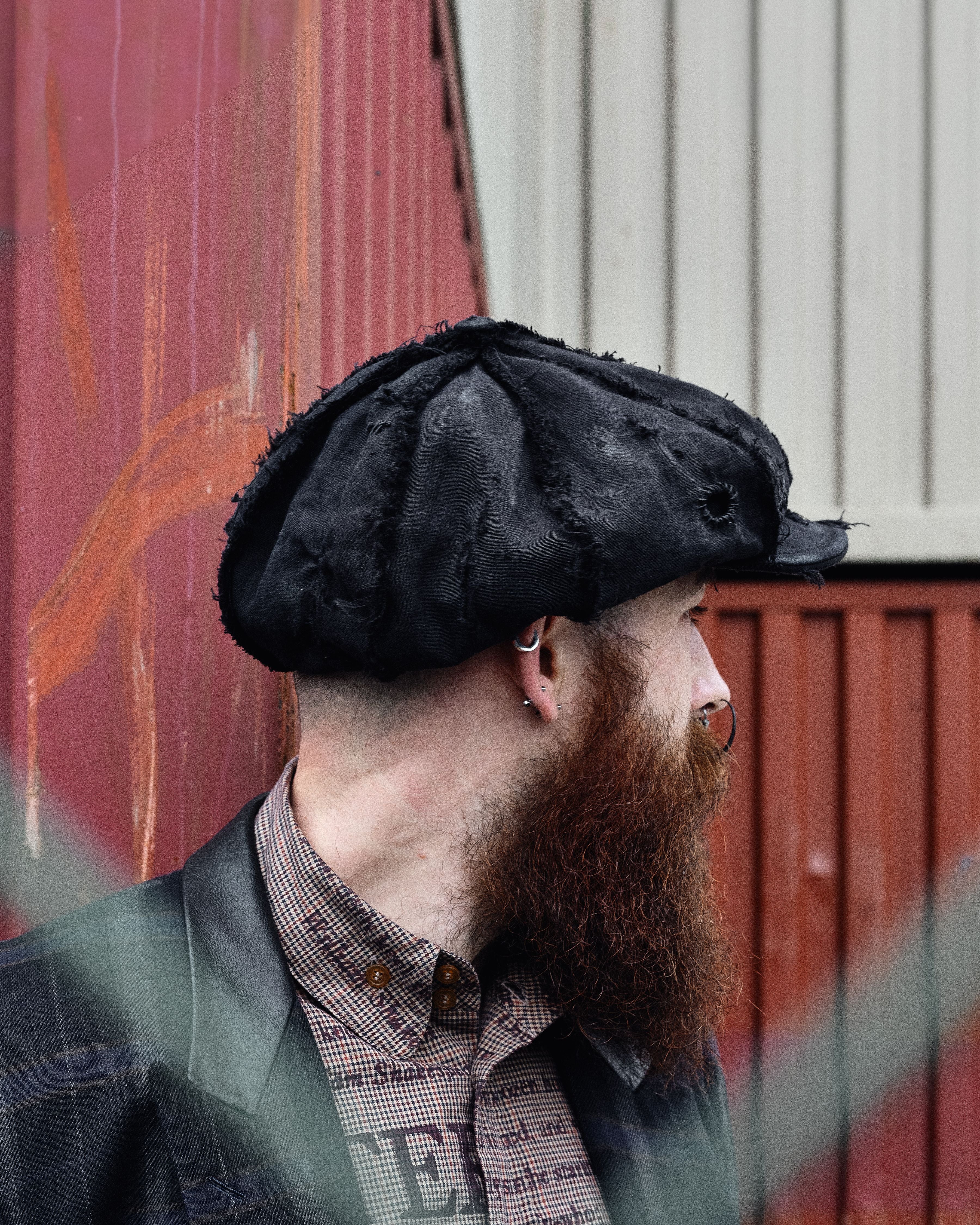 triangleshat black bleached turn cap タグ付 triangles hat(トライアングルズハット) Bleached Black Leather Turn